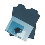 Blue Dreamscape Tee — Surreal Layered Silhouette T-Shirt