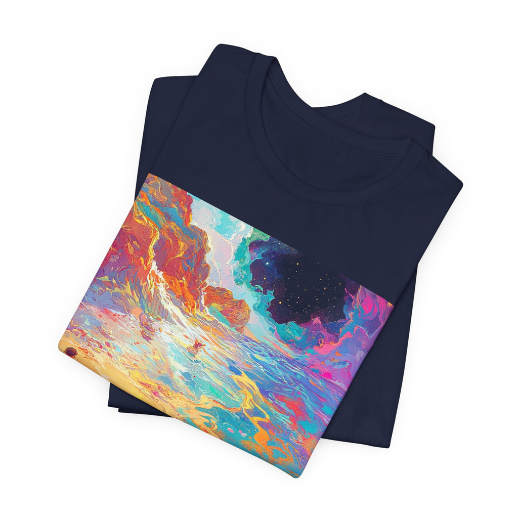 Surreal Beachscape T‑Shirt — Colorful Dreamy Seaside Art Tee- Lightweight fabric