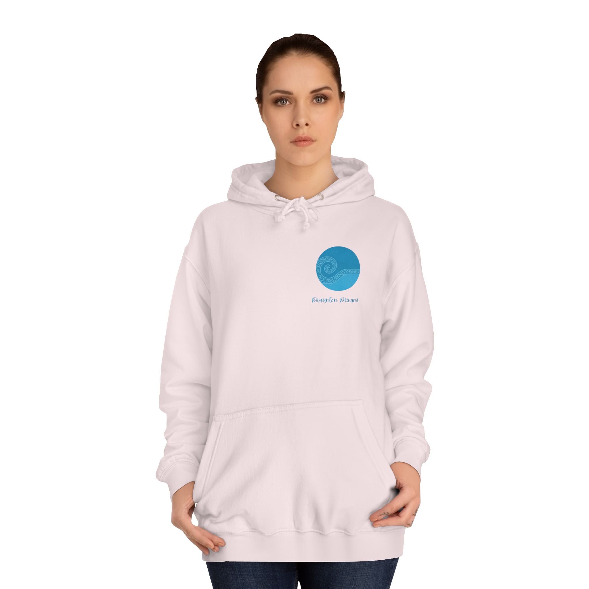 Ocean Wave College Hoodie — Blue Minimalist Campus Sweatshirt