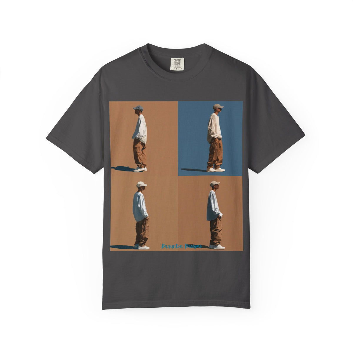 Minimalist Photo-Grid T-Shirt — Vintage Earthtone Streetwear
