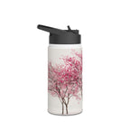 Pink Cherry Blossom Tree Stainless Steel Water Bottle | Floral Spring