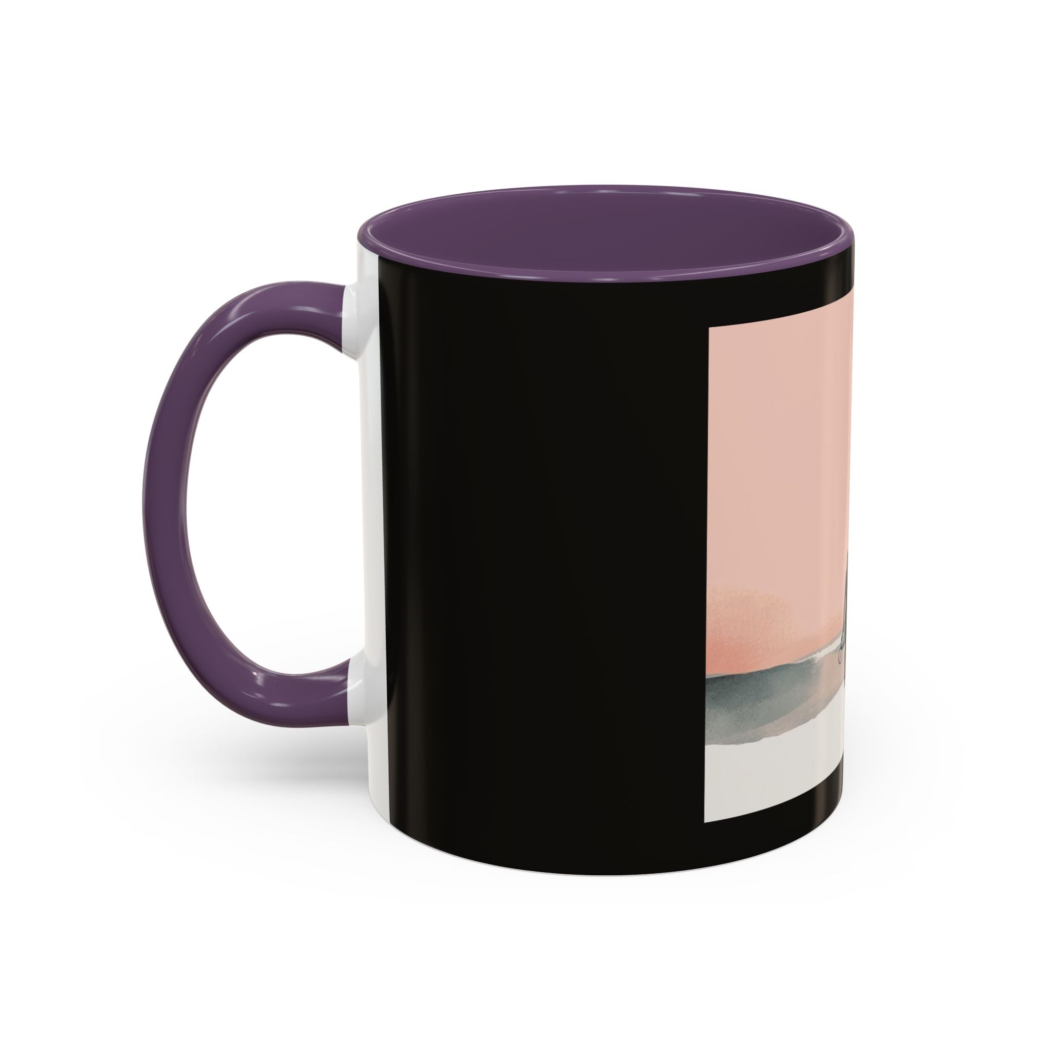 Surf Sunset Accent Coffee Mug — Beach Surfer Silhouette with Seagulls (11/15 oz)