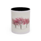 Cherry Blossom Accent Coffee Mug — Pink Tree Ceramic Mug (11/15oz)