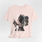 Vintage Dog Portrait T‑Shirt – Retro Sunglasses & Scarf Graphic. Lightweight fabric