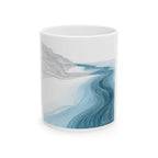 Ocean Wave Ceramic Mug - Beach Lover's Coffee Cup, Gift for Him/Her, Nature Decor, 11oz, 15oz