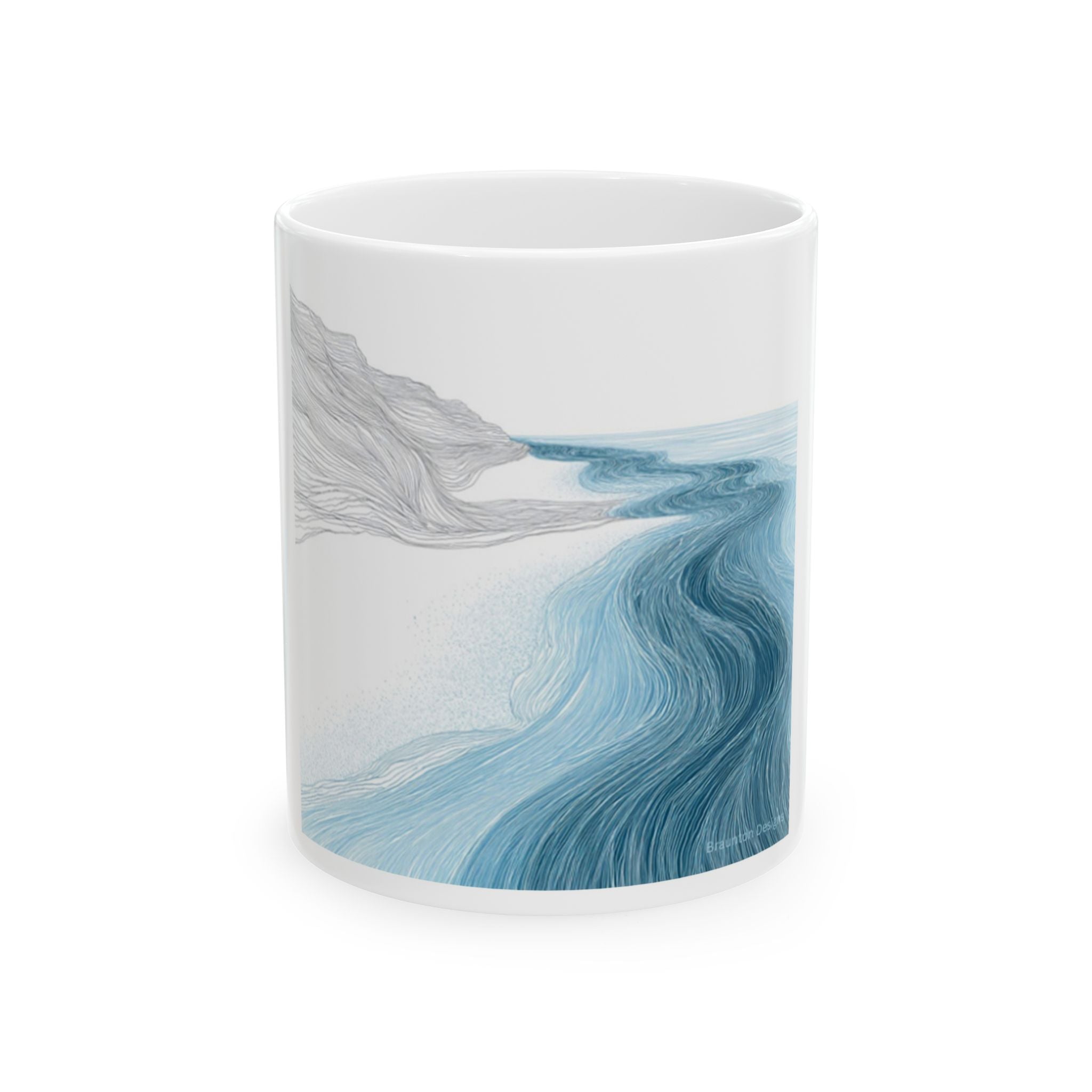 Ocean Wave Ceramic Mug - Beach Lover's Coffee Cup, Gift for Him/Her, Nature Decor, 11oz, 15oz
