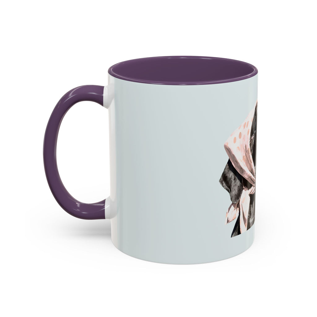 Retro Dog Coffee Mug — Chic Pup with Scarf & Sunglasses Accent Mug