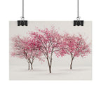 Pink Blossom Tree Rolled Poster | Cherry Blossom Wall Art, Minimal Landscape Print