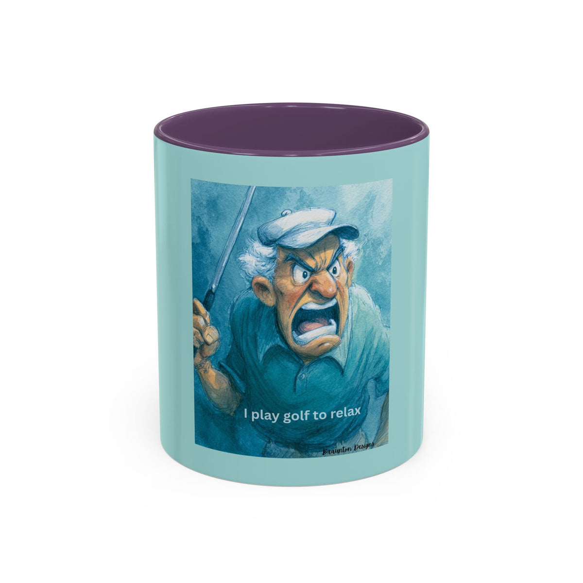 Funny Golf Mug – "I play golf to relax" Accent Coffee Mug (11/15oz)