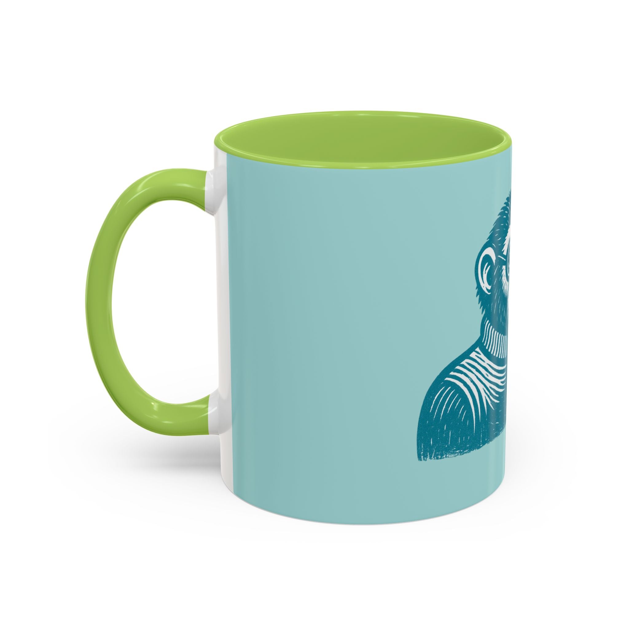 Retro Monkey Coffee Mug — Cute Chimp with 'Braunton Designs' Cup | Fun Gift for Coffee Lovers