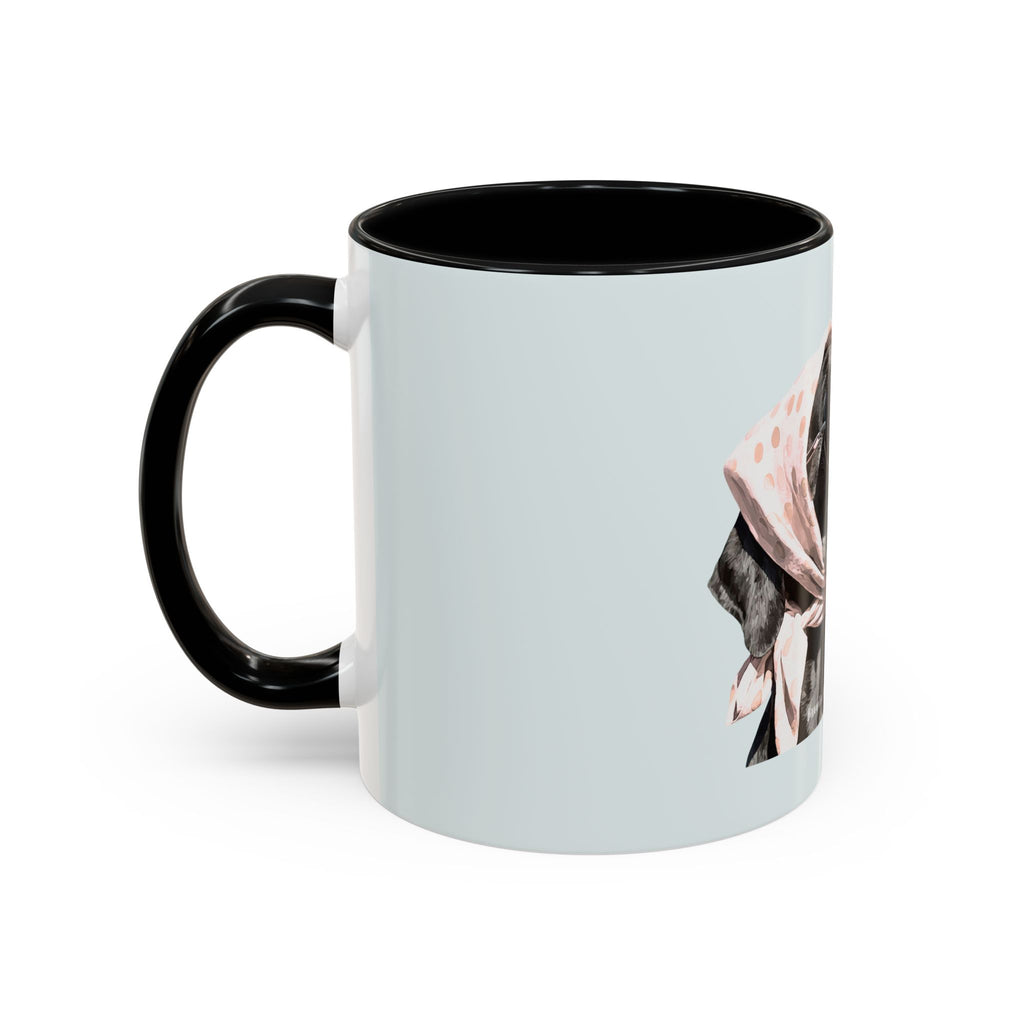 Retro Dog Coffee Mug — Chic Pup with Scarf & Sunglasses Accent Mug