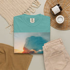 Surfer Double Exposure Tee — Ocean Sunset Silhouette T-Shirt