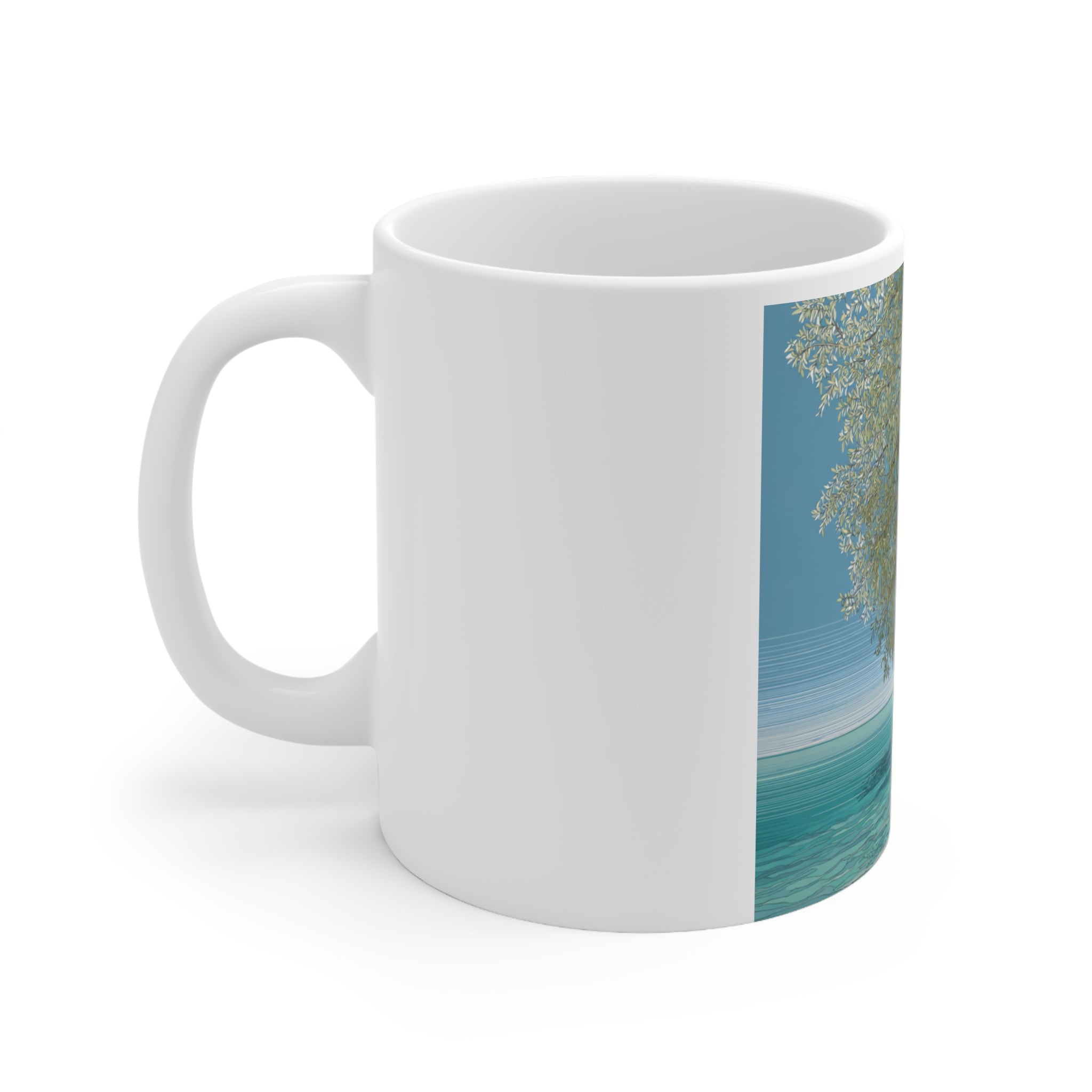 Tranquil Beach Scene Mug, Coastal Coffee Cup, Ocean Lover Gift, Summer Vibes Mug, Beach House Décor, Nature-Inspired Drinkware
