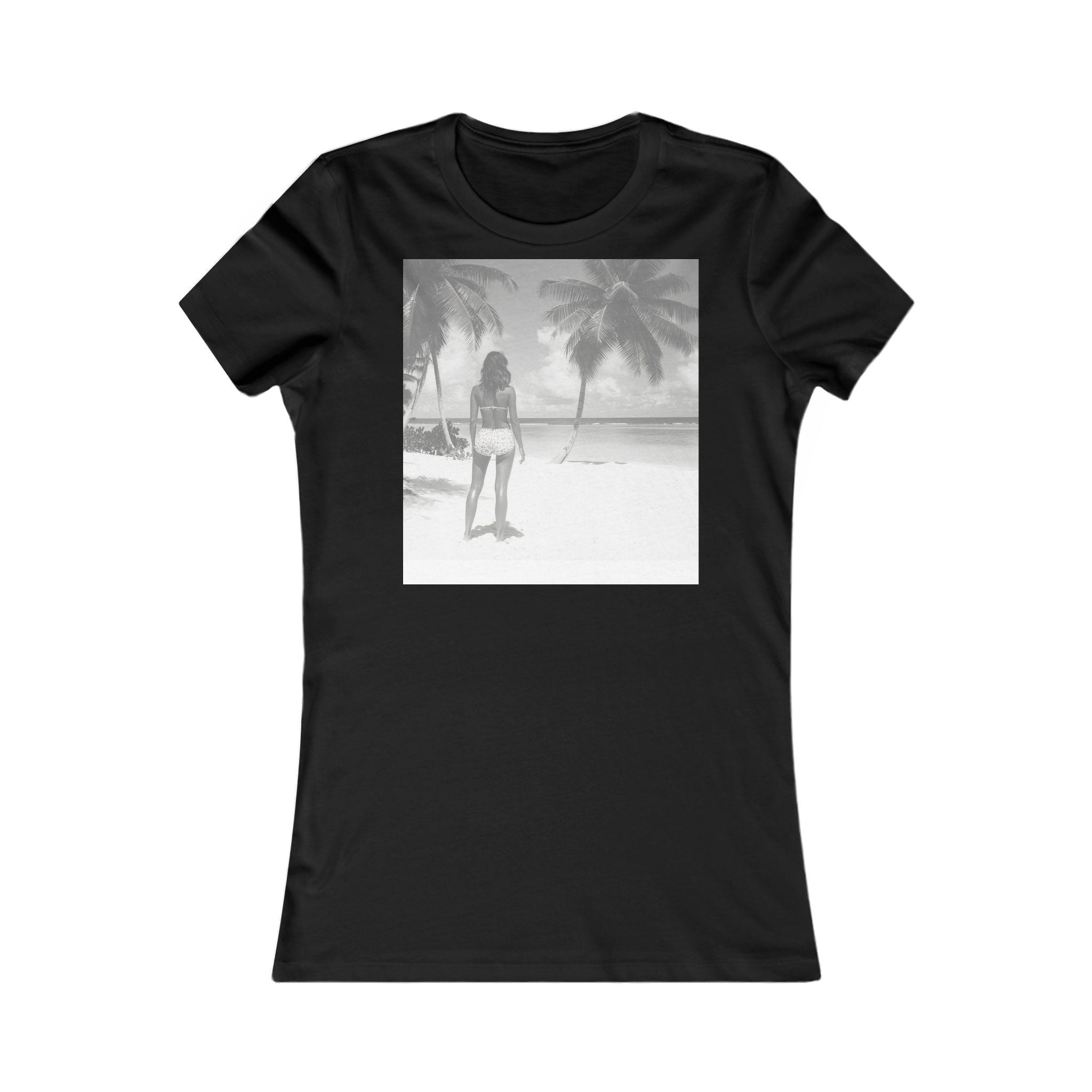 Women's Beach Vibes Tee — Retro Palm Beach Photo T-Shirt