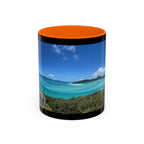 Tropical Beach Photo Accent Coffee Mug — Scenic Ocean View Travel Souvenir (11/15oz)