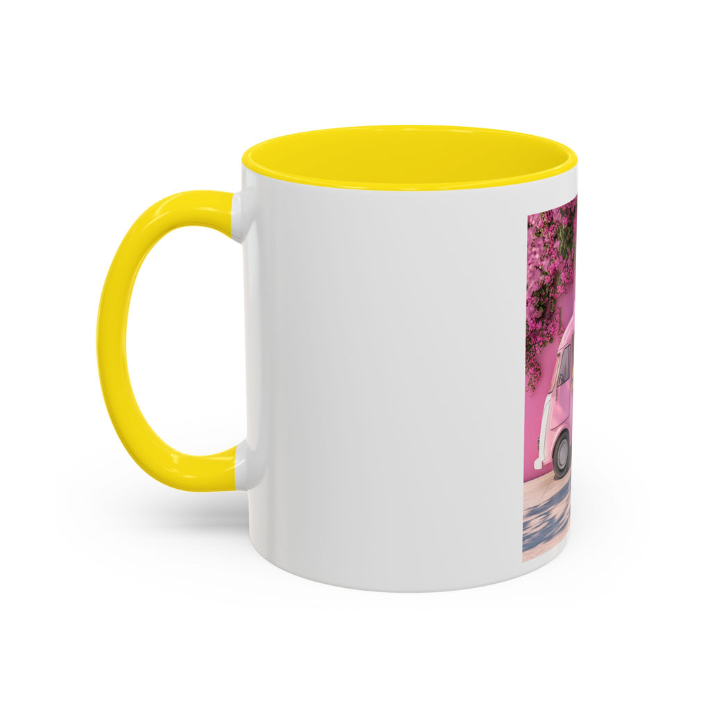 Pink Flower Food Truck Coffee Mug – Cute Accent 11/15oz