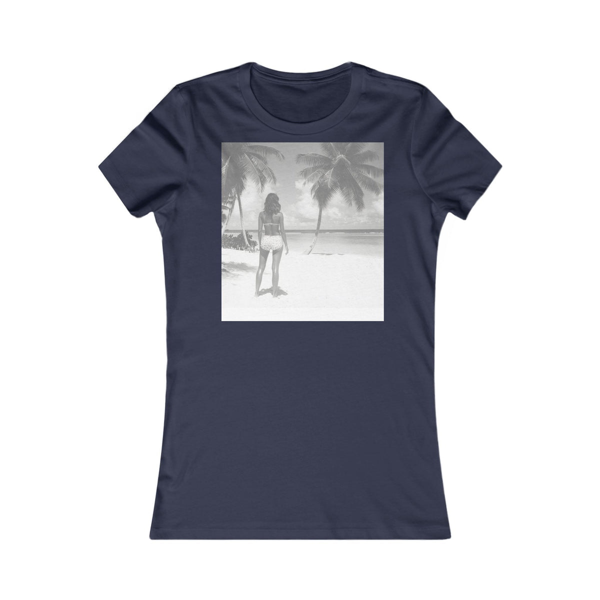Women's Beach Vibes Tee — Retro Palm Beach Photo T-Shirt