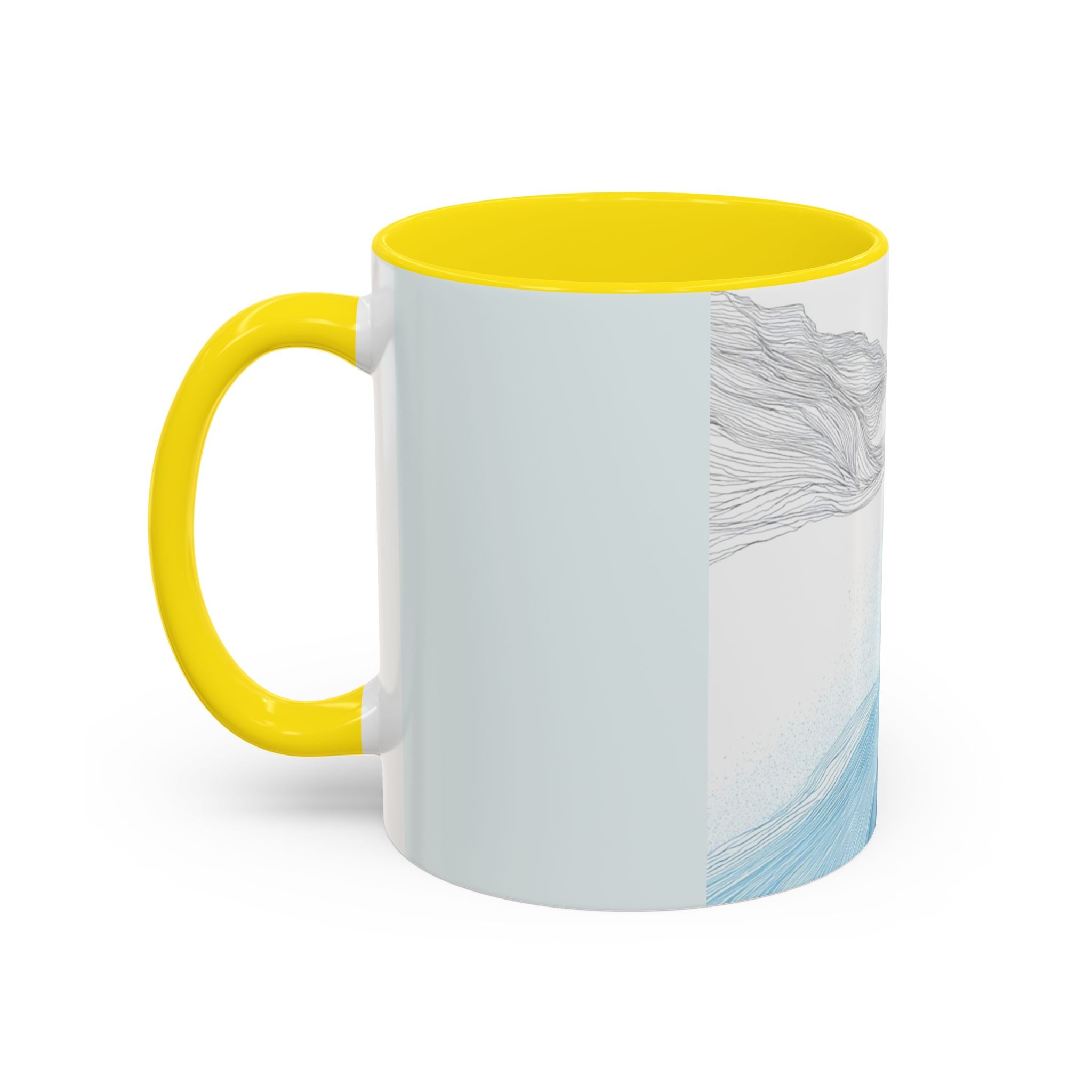 Blue Wave Accent Coffee Mug — Ocean Brushstroke Art (11/15oz)