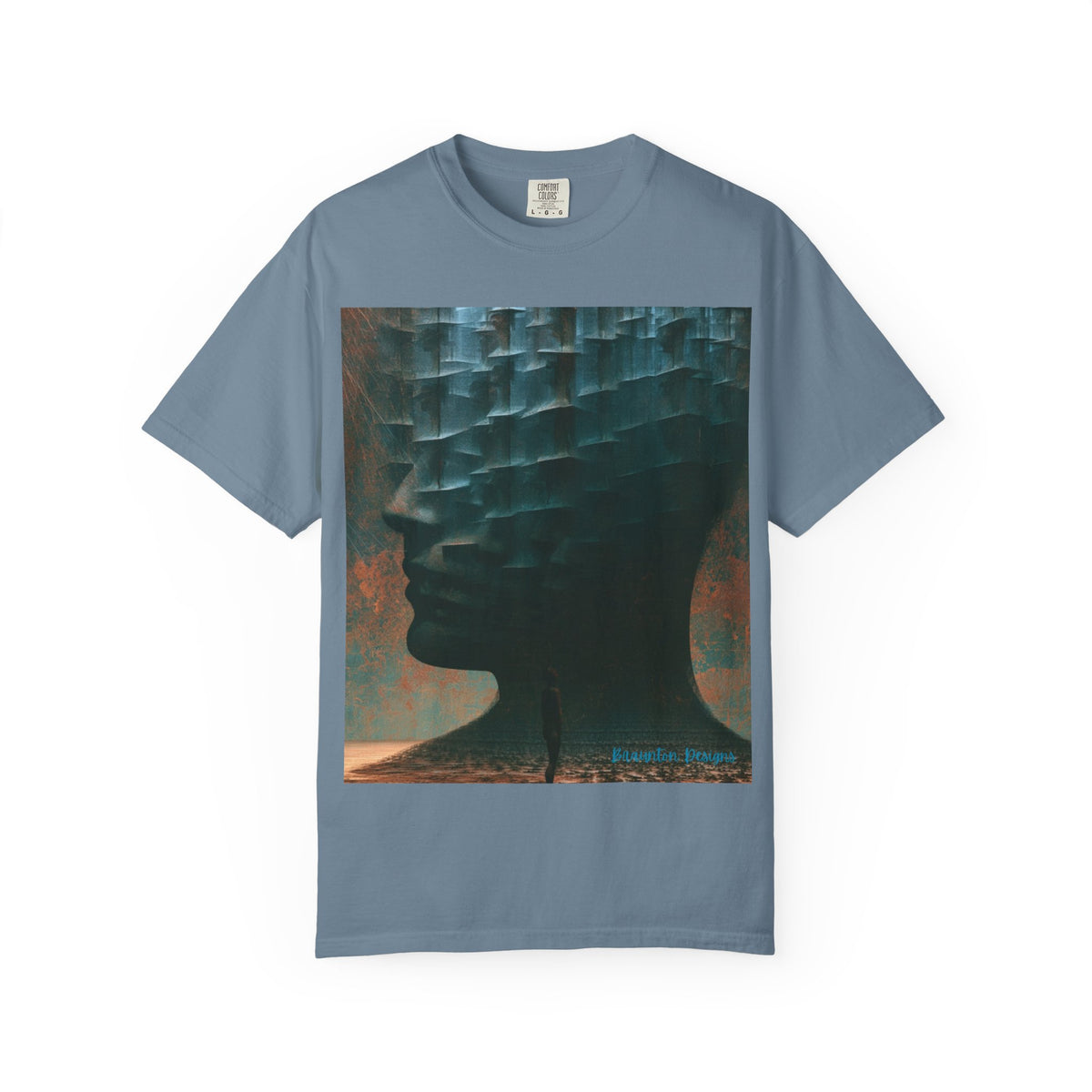 Abstract Profile Art T-Shirt — Textured Silhouette Graphic Tee