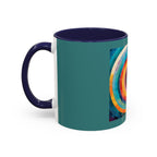 Colorful Concentric Circle Accent Coffee Mug – Vibrant Retro Art Design (11/15oz)