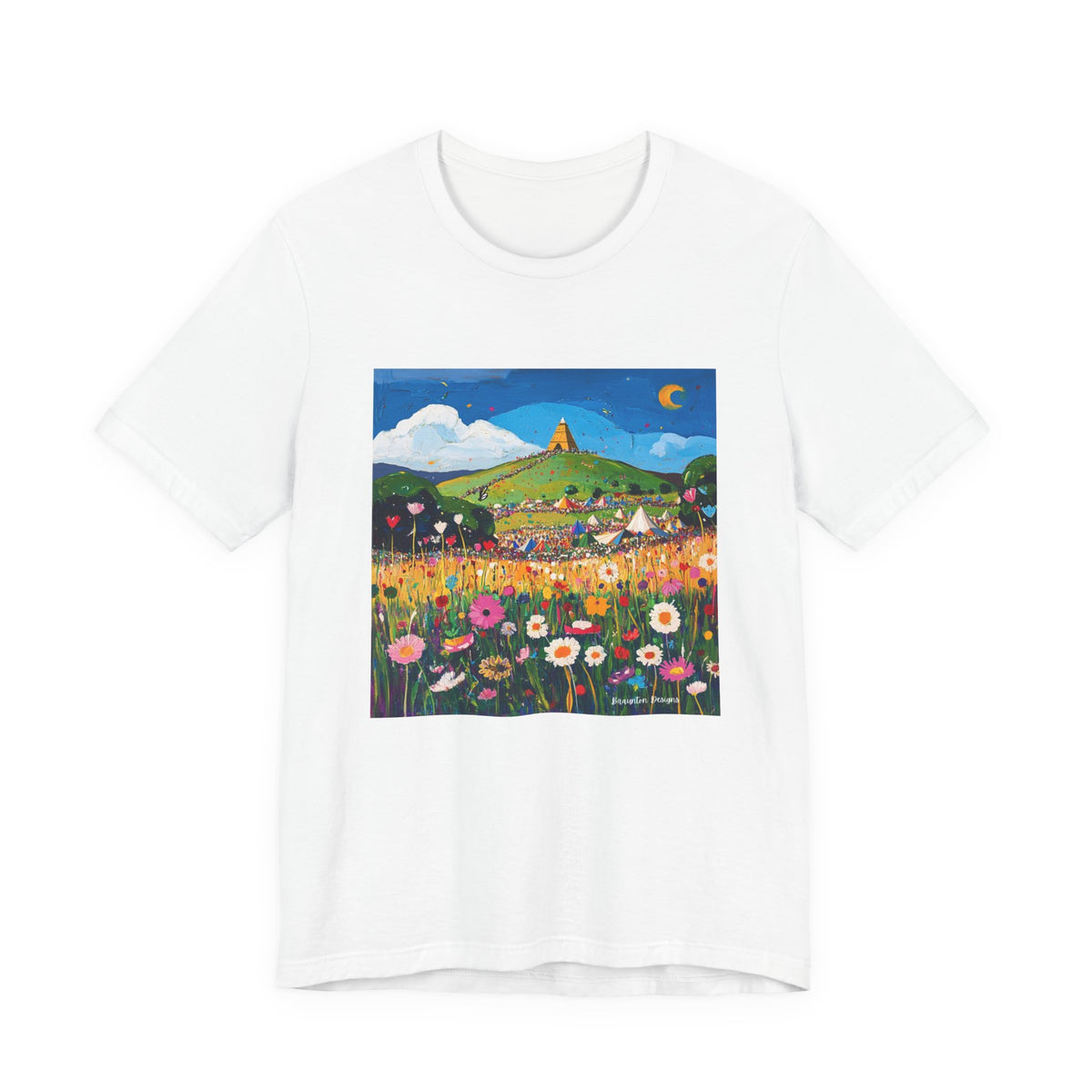 Floral Meadow Women's Tee – Whimsical Hilltop Garden Graphic