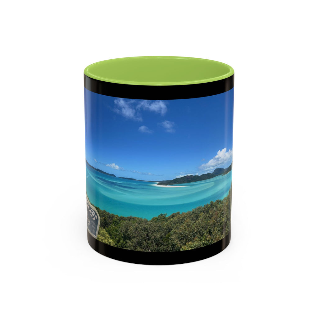 Tropical Beach Photo Accent Coffee Mug — Scenic Ocean View Travel Souvenir (11/15oz)