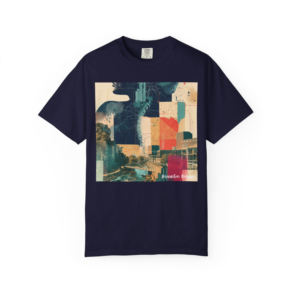 Abstract Cityscape T-Shirt — Vintage Collage Graphic Tee