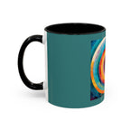 Colorful Concentric Circle Accent Coffee Mug – Vibrant Retro Art Design (11/15oz)