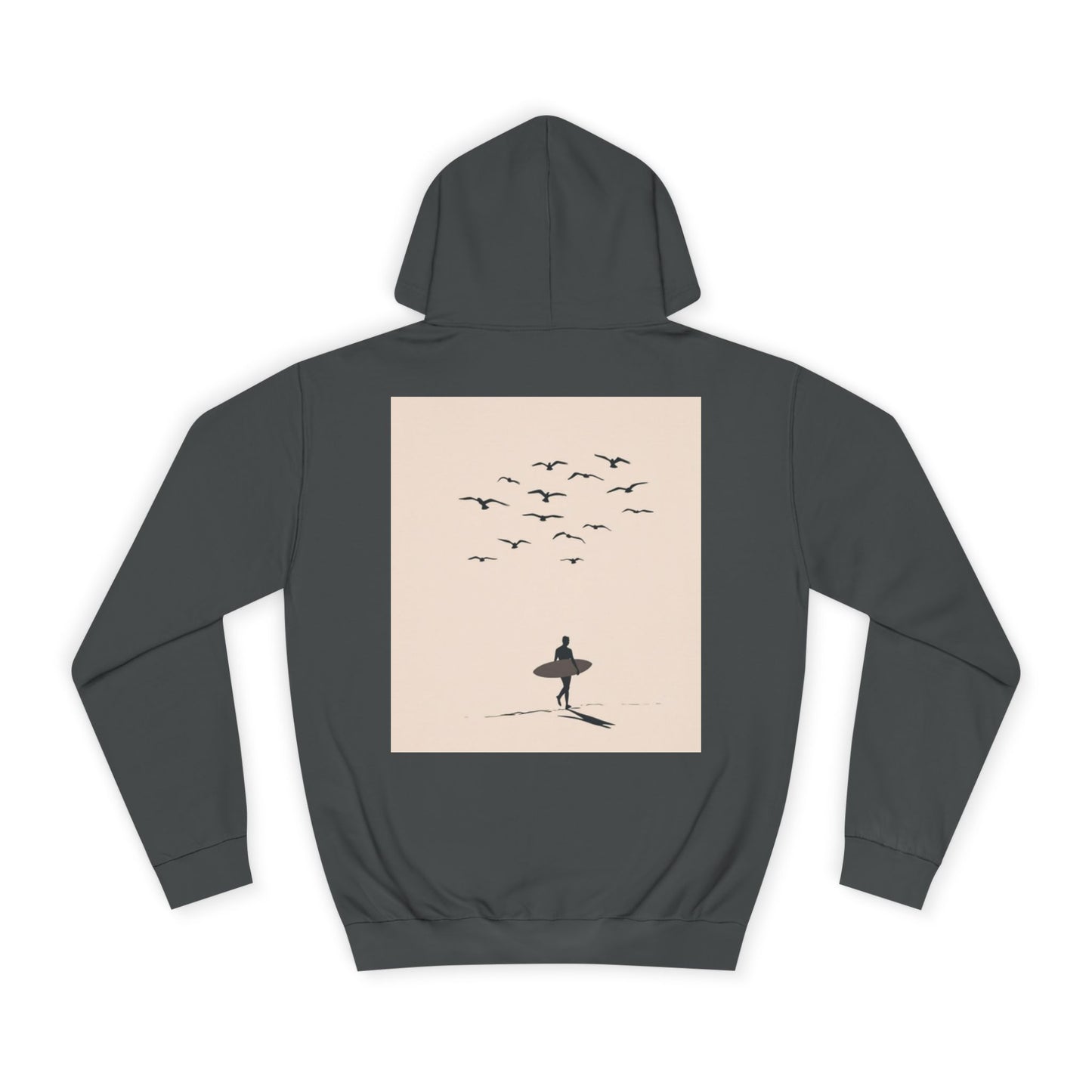 Unisex College Hoodie with Surfing Design, Cozy Pullover for College Students, Perfect Gift for Graduates and Surf Lovers