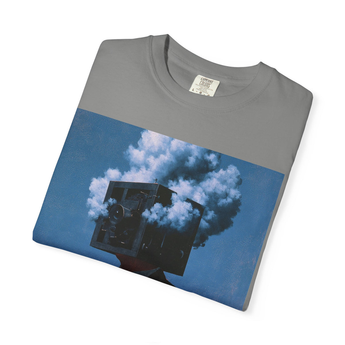 Surreal Smoke-Head Art T-Shirt — Vintage Suit Illustration