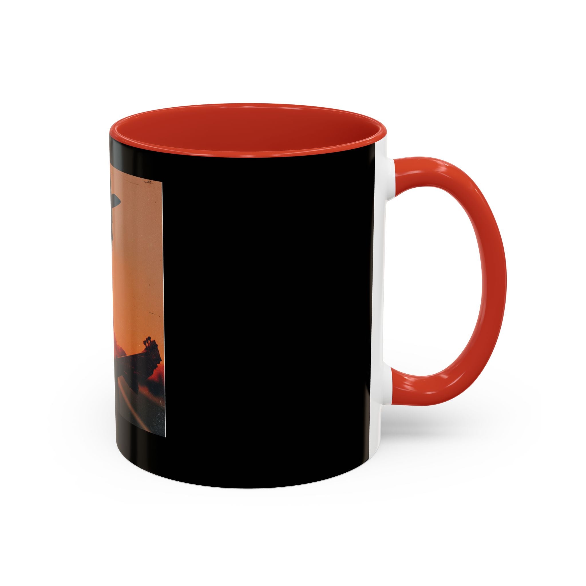 Sunset Guitarist Accent Coffee Mug — Silhouette Music Lover Gift
