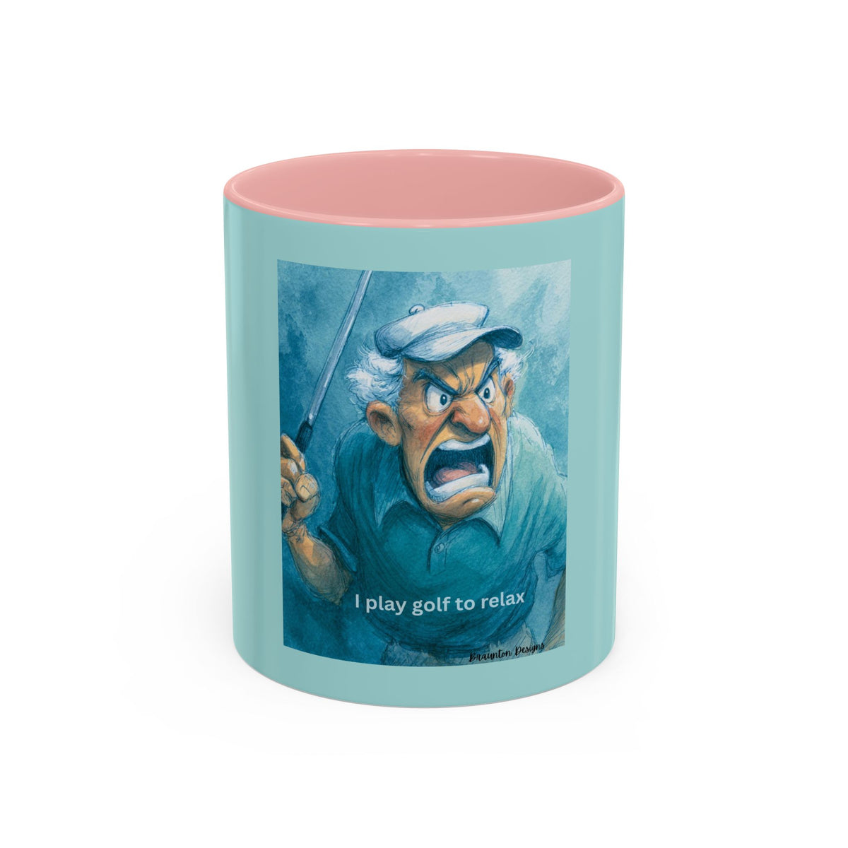 Funny Golf Mug – "I play golf to relax" Accent Coffee Mug (11/15oz)