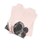 Vintage Dog Portrait T‑Shirt – Retro Sunglasses & Scarf Graphic. Lightweight fabric
