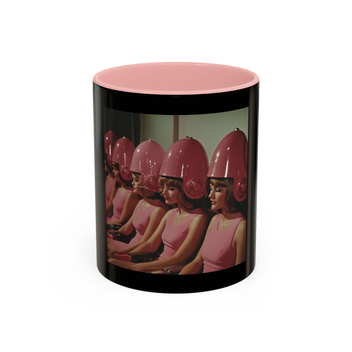 Retro Salon Coffee Mug — Vintage Hair Dryer Booth Photo Accent Mug