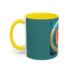 Colorful Concentric Circle Accent Coffee Mug – Vibrant Retro Art Design (11/15oz)