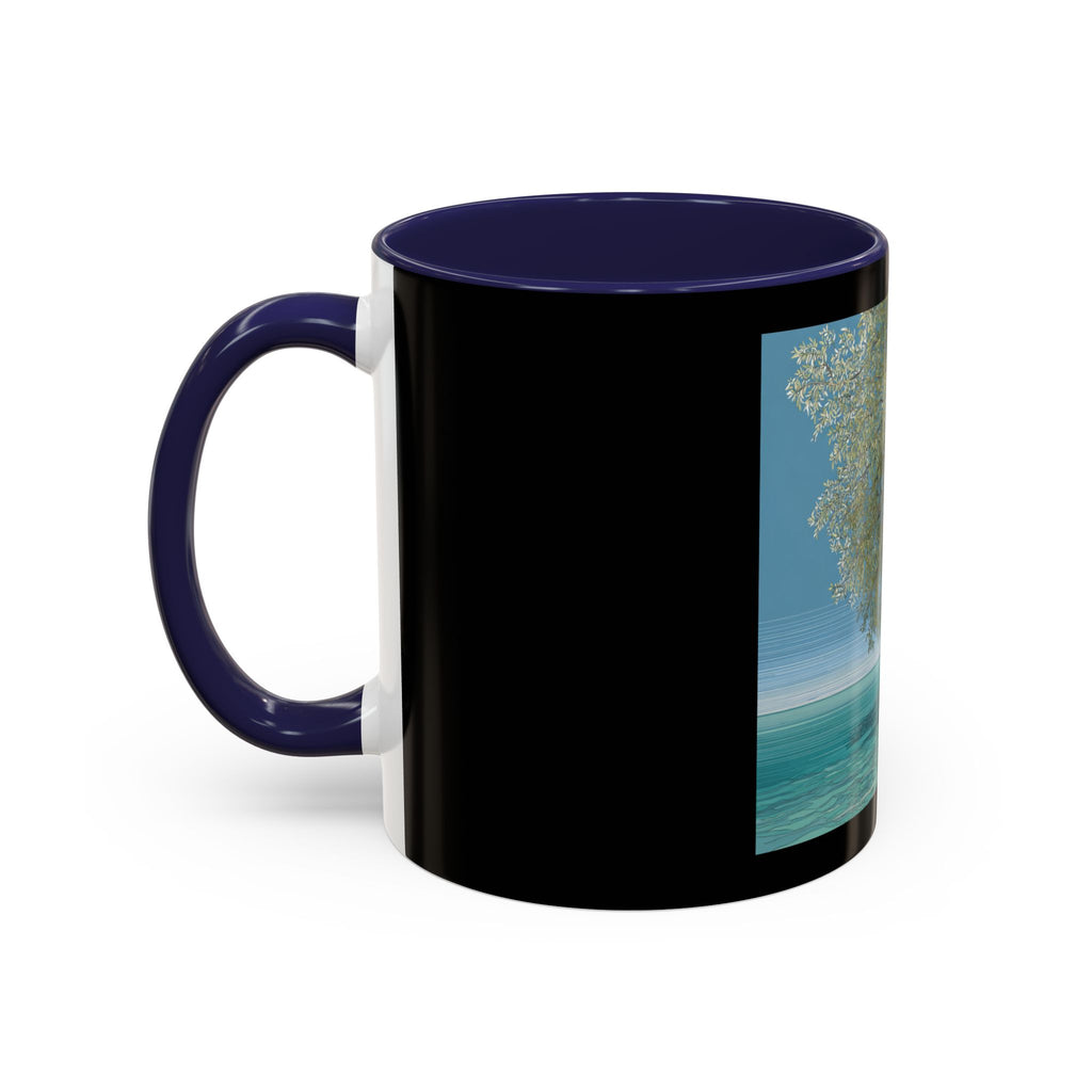 Coastal Cabin Beach Scene Accent Coffee Mug