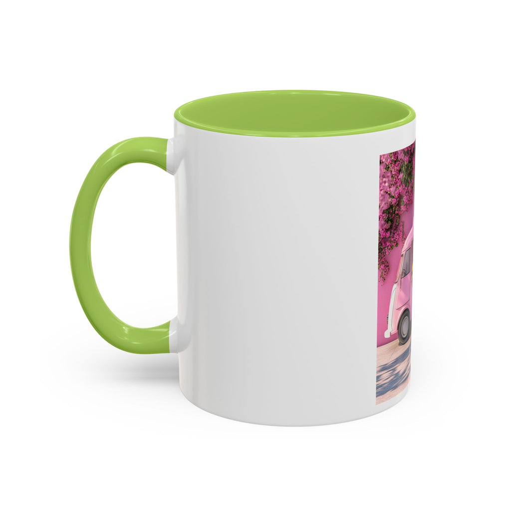Pink Flower Food Truck Coffee Mug – Cute Accent 11/15oz