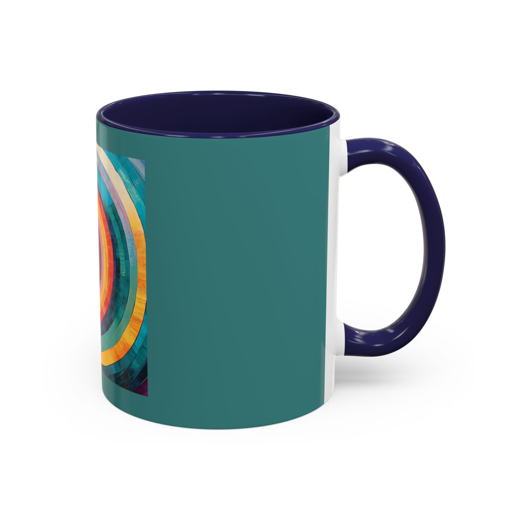 Colorful Concentric Circle Accent Coffee Mug – Vibrant Retro Art Design (11/15oz)