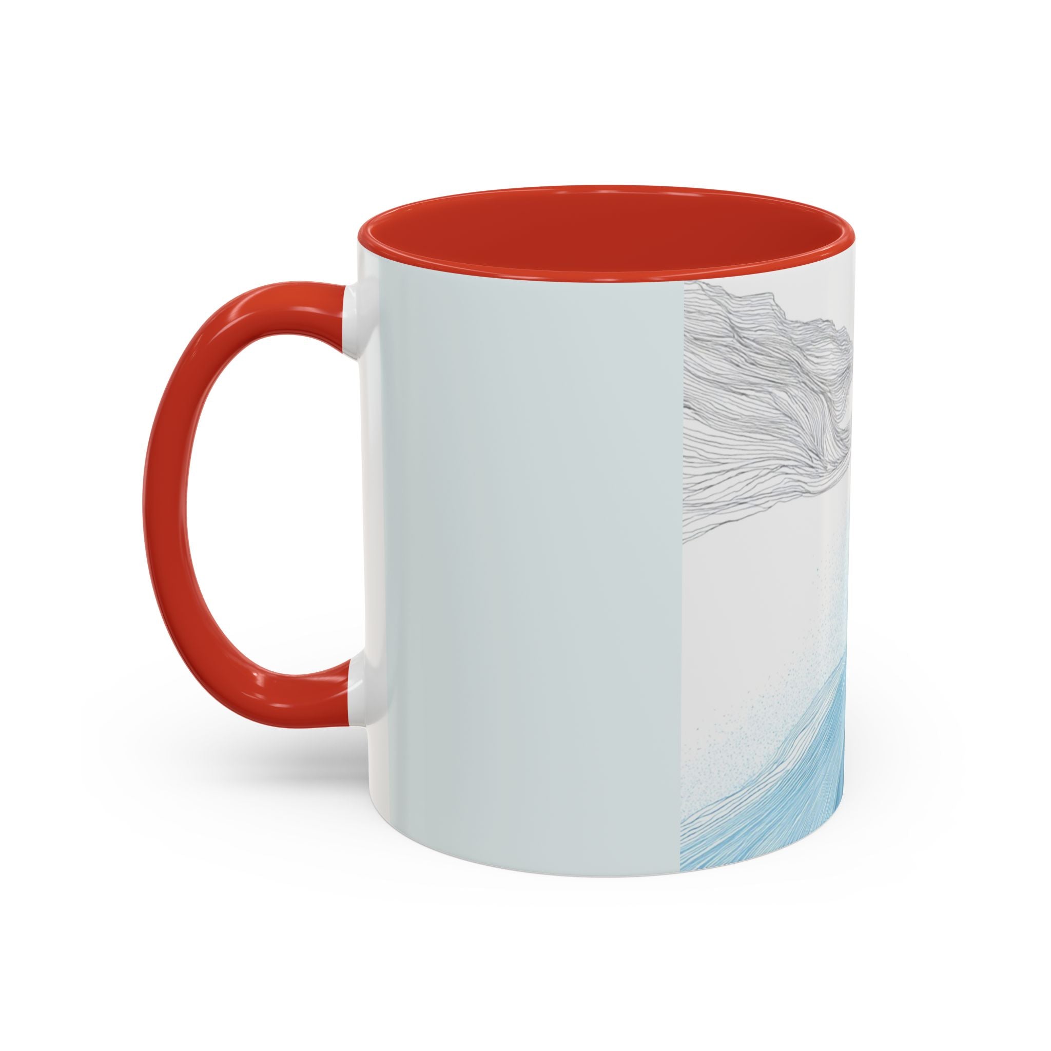 Blue Wave Accent Coffee Mug — Ocean Brushstroke Art (11/15oz)