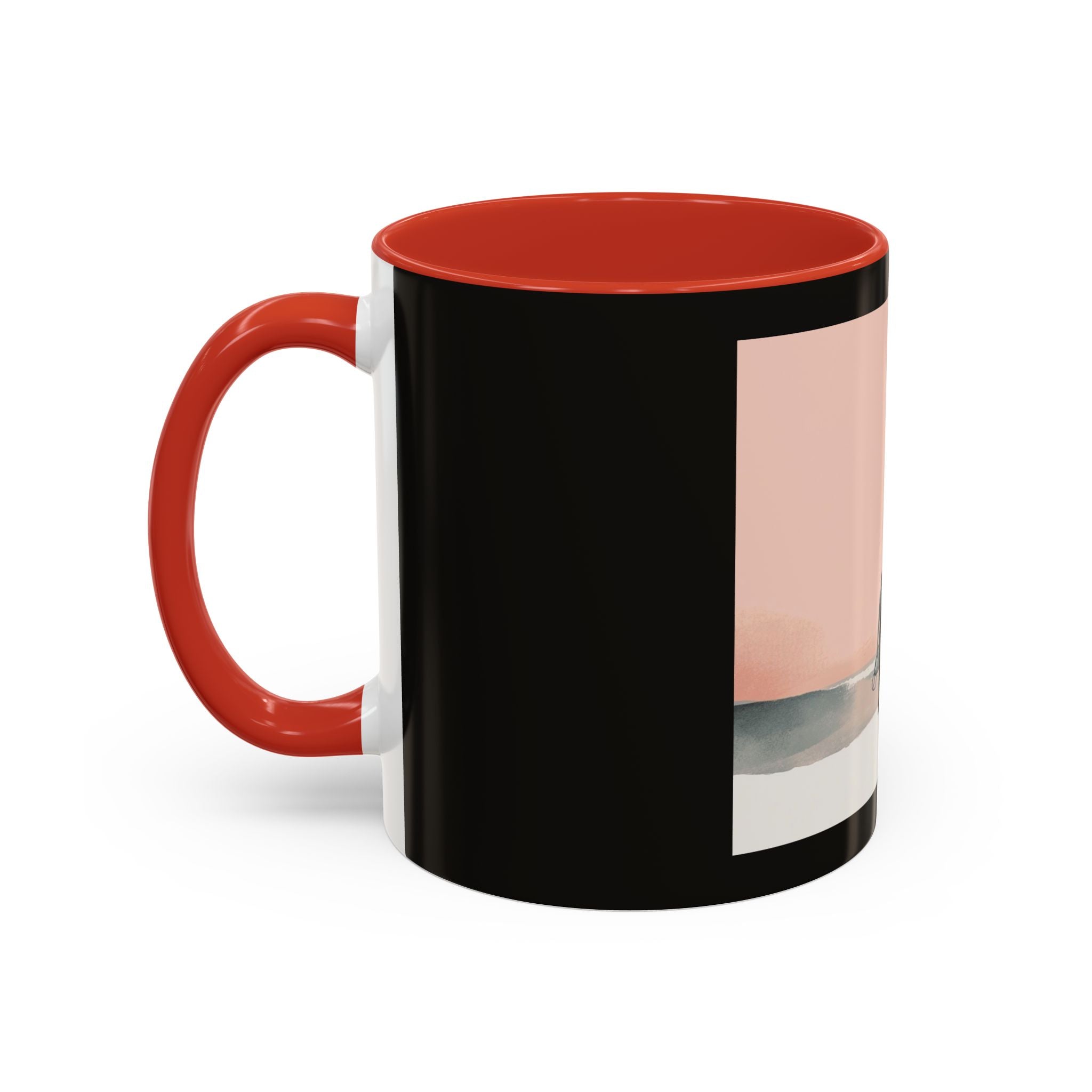Surf Sunset Accent Coffee Mug — Beach Surfer Silhouette with Seagulls (11/15 oz)