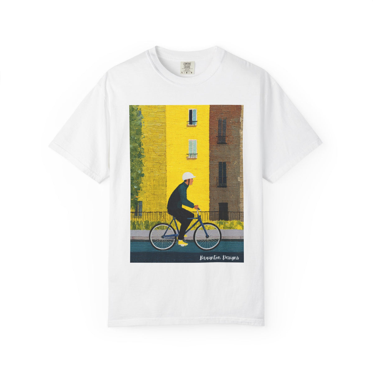 Cyclist Street Art T-Shirt — Vintage Urban Bike Print