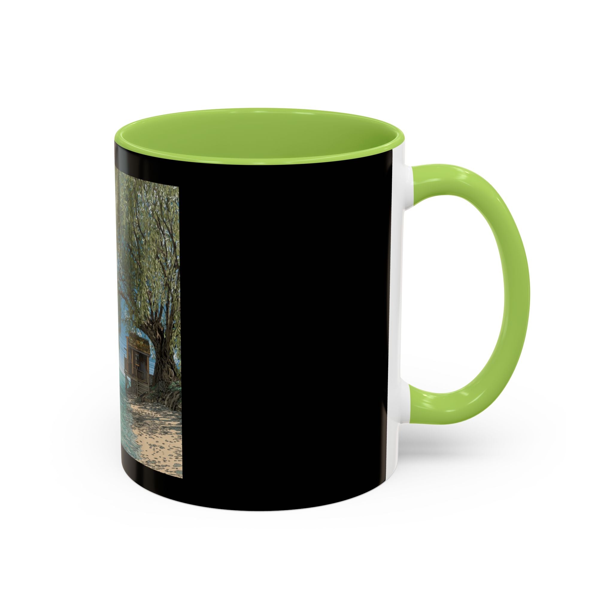 Coastal Cabin Beach Scene Accent Coffee Mug