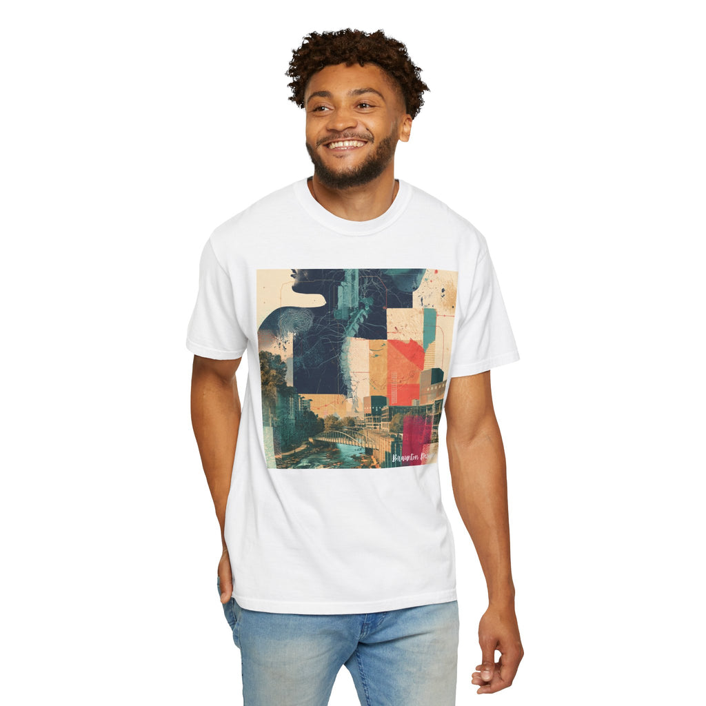 Abstract Cityscape T-Shirt — Vintage Collage Graphic Tee