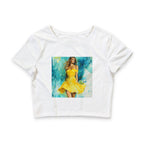 Sunny Vibes Women's Crop Tee - Bright Summer Top, Cute Graphic Shirt, Casual Outfit, Beach Wear, Gift for Her