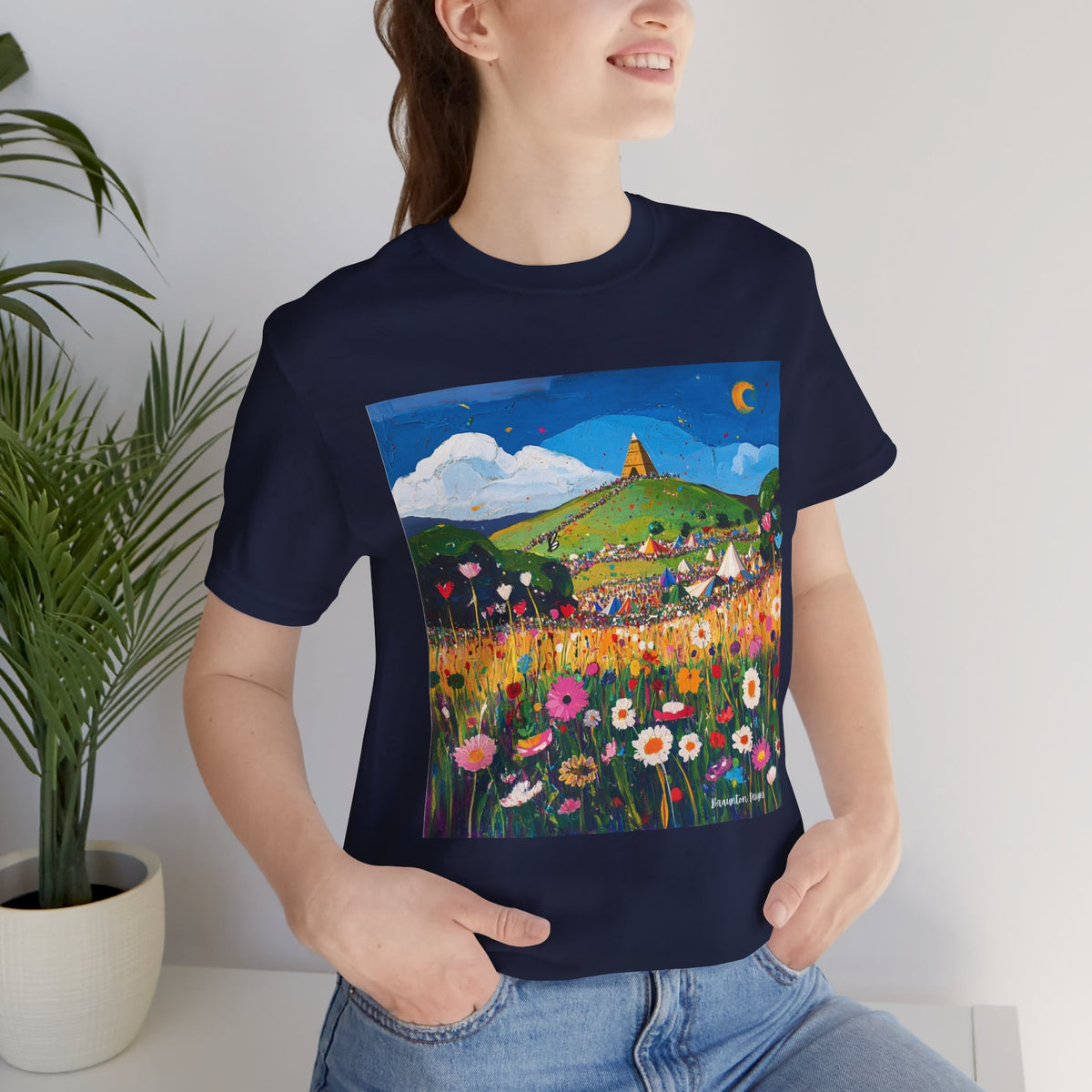 Floral Meadow Women's Tee – Whimsical Hilltop Garden Graphic