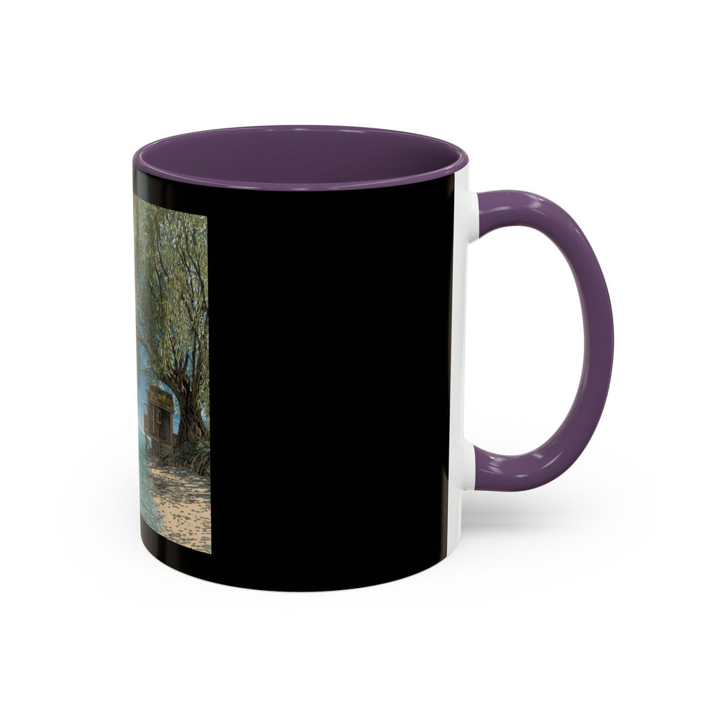 Coastal Cabin Beach Scene Accent Coffee Mug