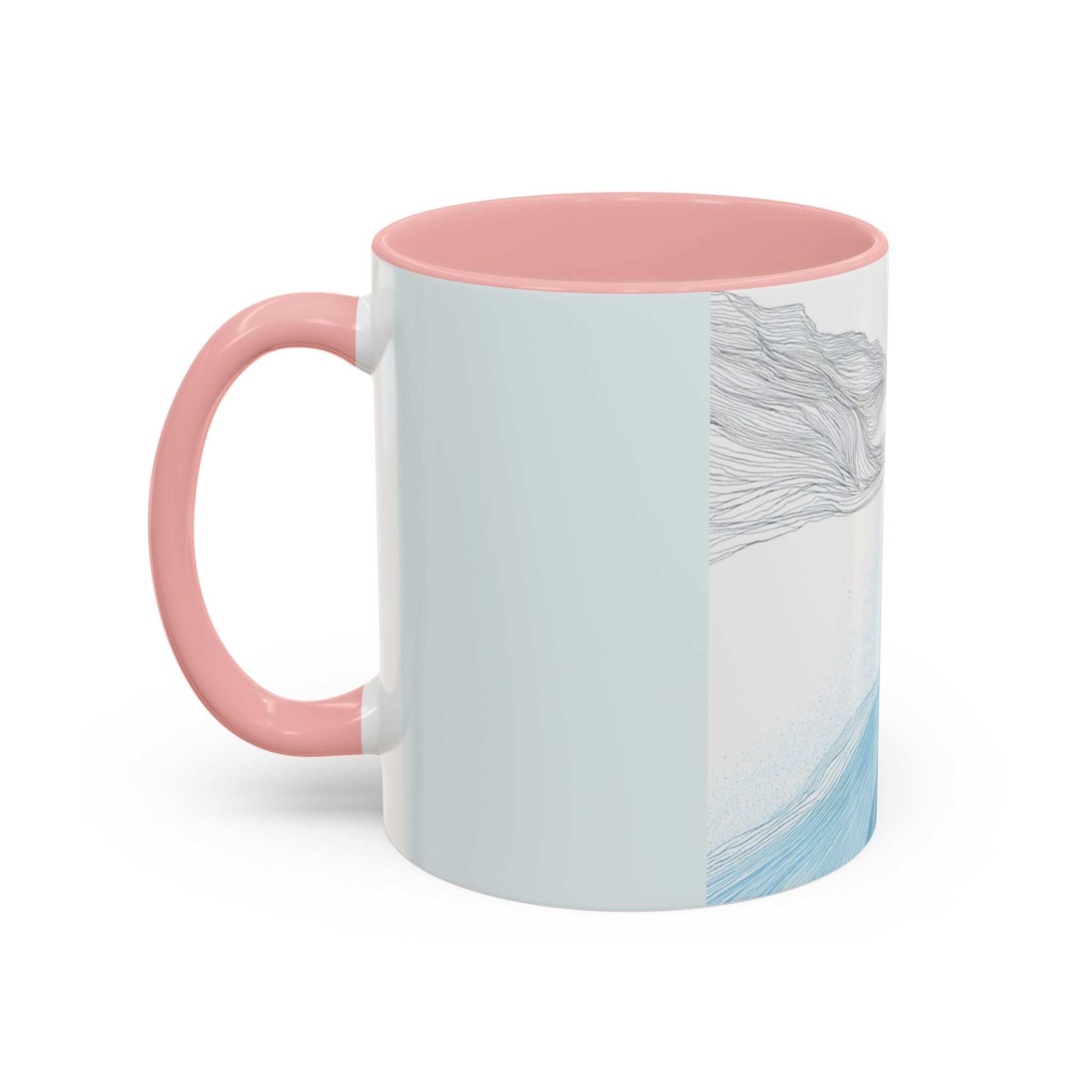 Blue Wave Accent Coffee Mug — Ocean Brushstroke Art (11/15oz)