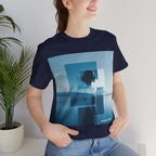 Blue Dreamscape Tee — Surreal Layered Silhouette T-Shirt