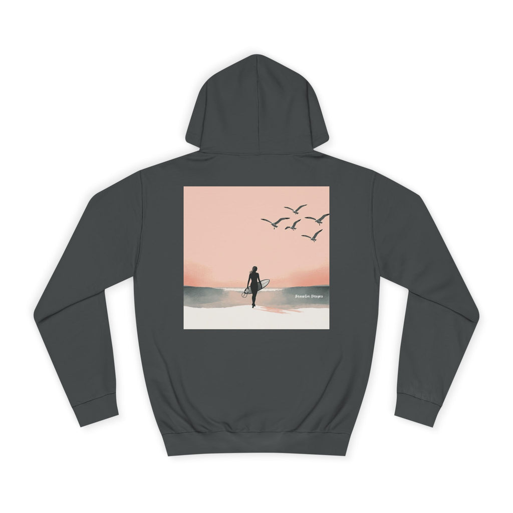 Surfer Silhouette Hoodie — Beach Sunset Graphic Pullover