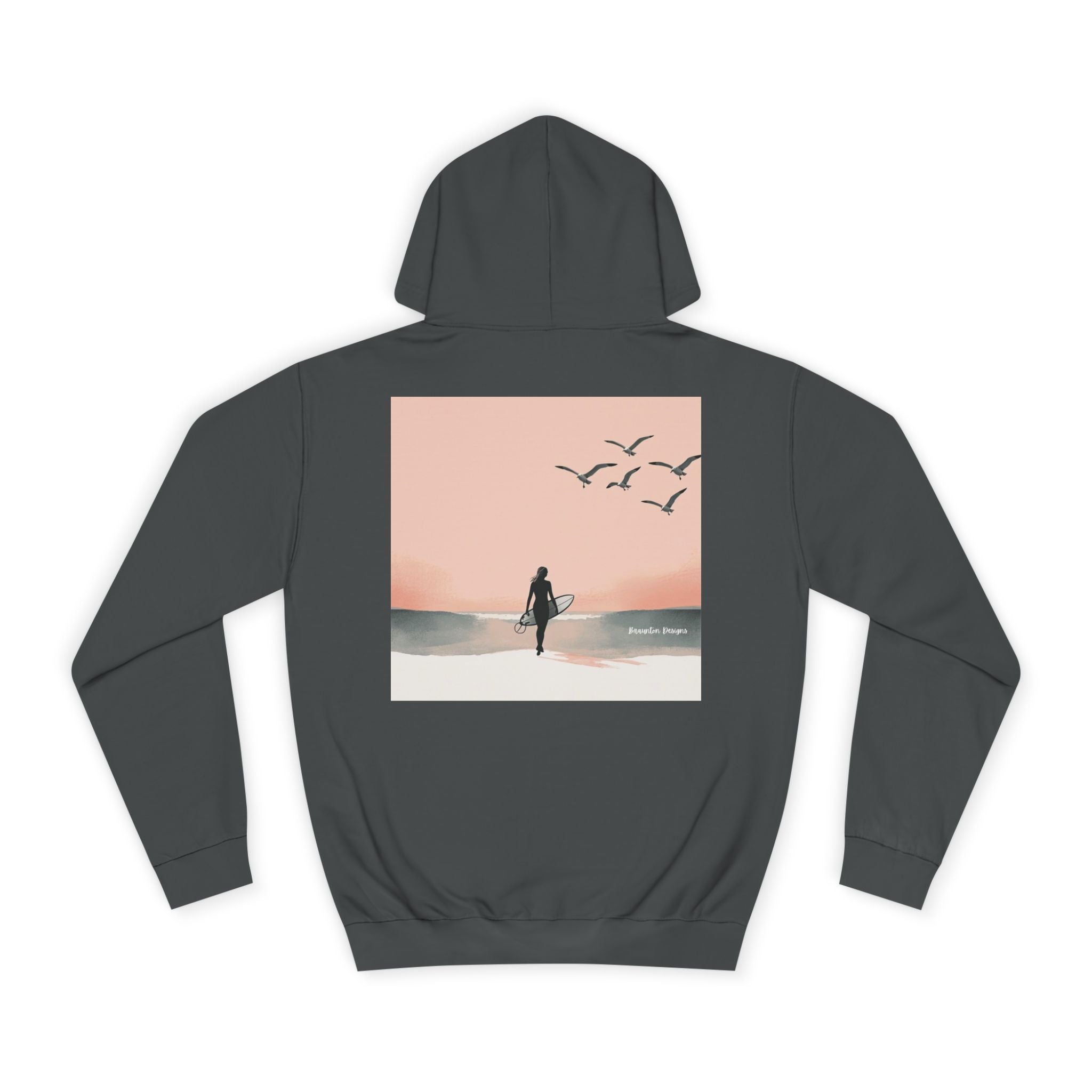 Surfer Silhouette Hoodie — Beach Sunset Graphic Pullover